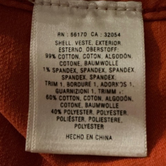 Pilcro and the Letterpress Orange Denim Trucker Jacket Cropped Stretch Medium - Picture 7 of 8